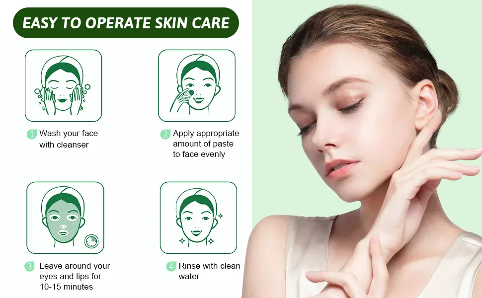 2 Piece Cleansing Mask Solid Mask Stick Deep Cleansing Pores Purifying with Green Tea Moisturizes and Controls Sebum For All Skin Types Women Men - product information 10