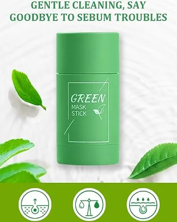 2 Piece Cleansing Mask Solid Mask Stick Deep Cleansing Pores Purifying with Green Tea Moisturizes and Controls Sebum For All Skin Types Women Men - product information 3