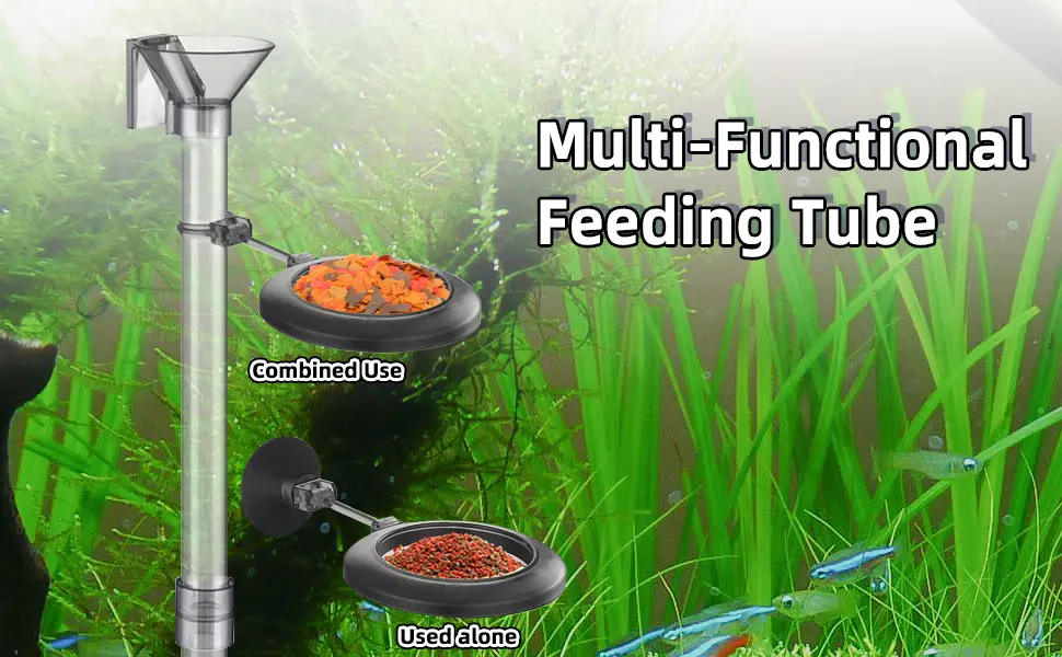 UPETTOOLS Shrimp Feeding Dish Set, Aquarium Fish Feeder Tube Kit with Feeding Ring,Cleaning Brush for Fish Tank - product information 1