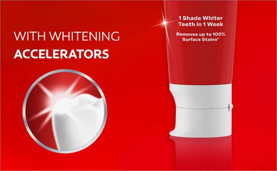 Colgate Max White Bright Toothpaste 6 Pack 100ml with clinically proven formula that removes up to 100% of surface stains - Colgate Max White One