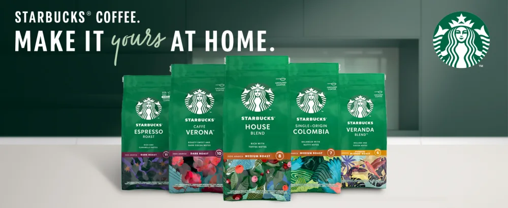 STARBUCKS Veranda Blend Blonde Roast Ground Coffee 200g (Pack of 6) - R&G Banner