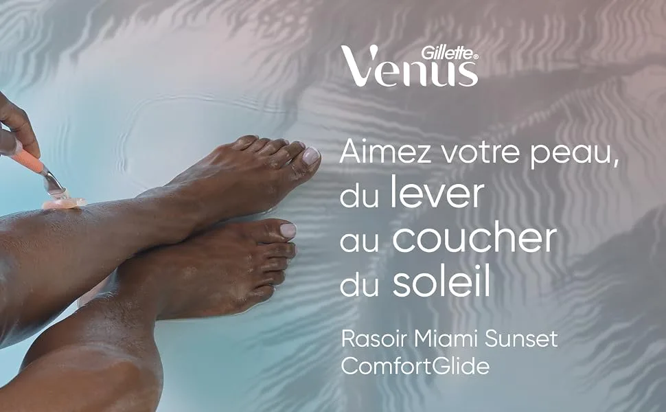 Gillette Venus Miami Sunset ComfortGlide 3x4 Razor Refills for Women 3 Blades and 2 Moisturizing Bars for a Gentle Shave Wit - product information 1