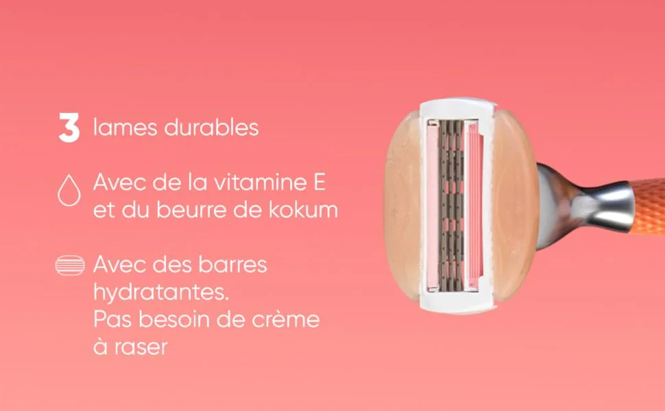 Gillette Venus Miami Sunset ComfortGlide 3x4 Razor Refills for Women 3 Blades and 2 Moisturizing Bars for a Gentle Shave Wit - product information 2