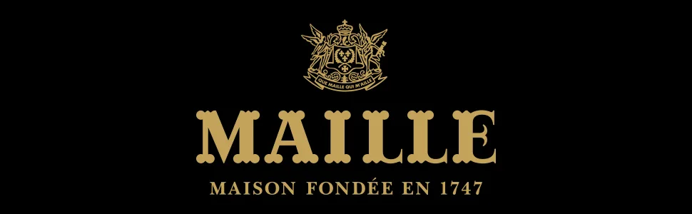 MAILLE Specialty Mustard Fine Medium Strong Jar 355g - Set of 4 (Packaging May Vary) - Maille, moutarde, vinaigre, cornichons, vinaigrette, mayonnaise, huile, assaisonnement, sauce salade