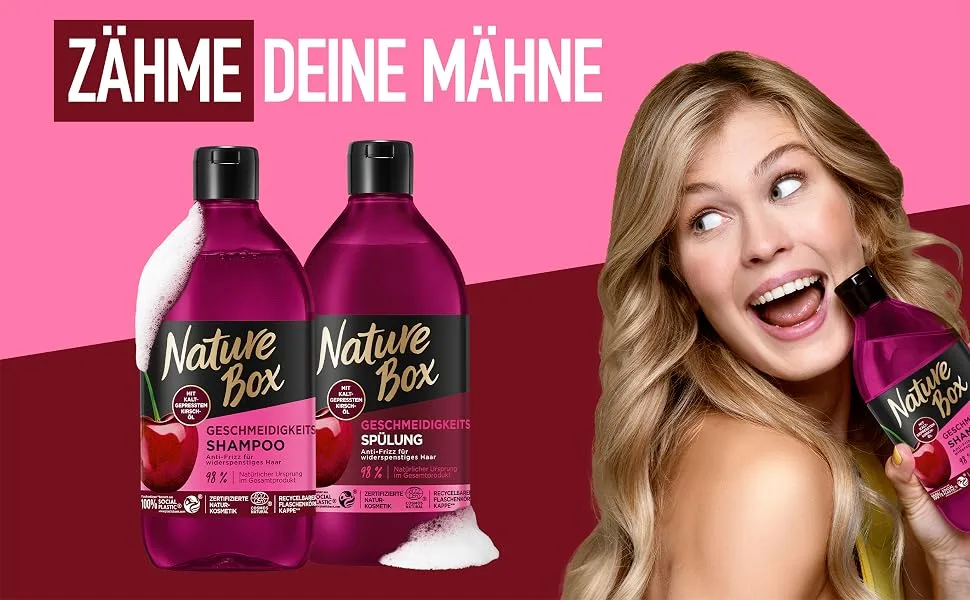 Nature Box Gentle Conditioner (385ml) Cold Pressed Cherry Oil Conditioner Ideal Conditioner for Unruly Hair - product information 3
