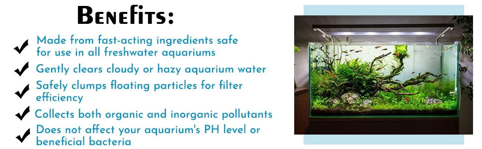 KloudAway Freshwater Aquarium Water Clarifier - Clears Cloudy Water, Water Clarifier for Fish Tank, Made in USA 500 mL - Benefits