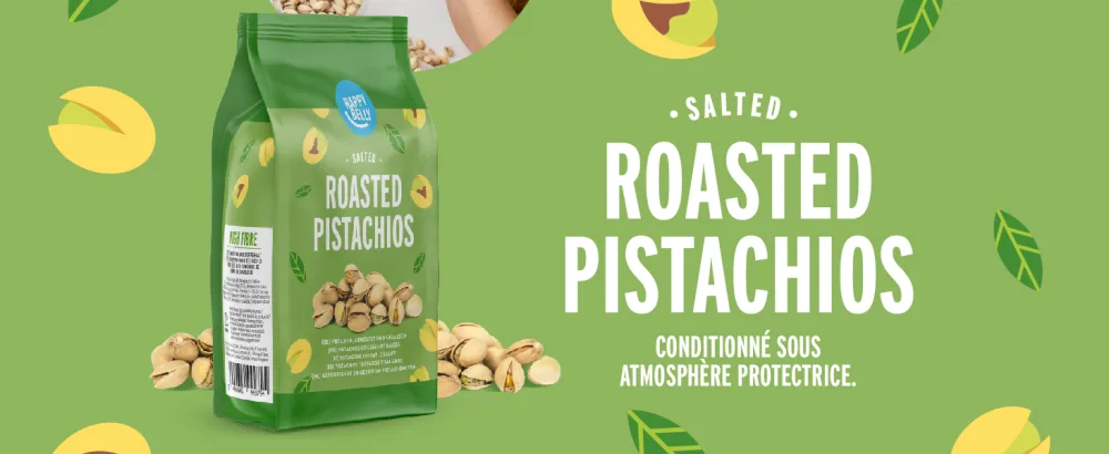 Amazon Brand - Happy Belly Roasted & Salted Pistachios 500g (Pack of 2) - product information 3