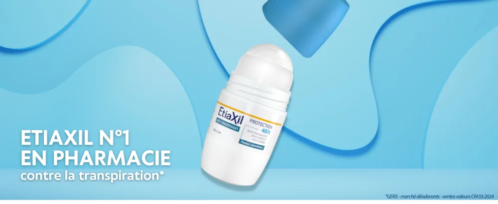 ETIAXIL - Antiperspirant - Moderate Perspiration - Armpits - Tolerance - Roll-on - 50 ml - pack of 2 - ETIAXIL - AT - HEADER - DESK