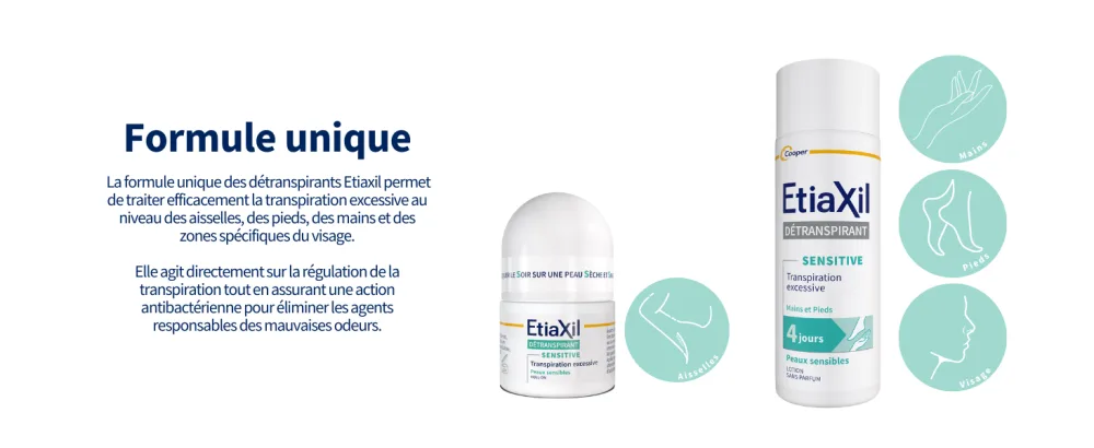 ETIAXIL Deodorant Antiperspirant Men Excessive Sweating Treatment Armpits MEN Sensitive Skin 5-day effectiveness 3x15 ml - BANNER - DT2 - DESK