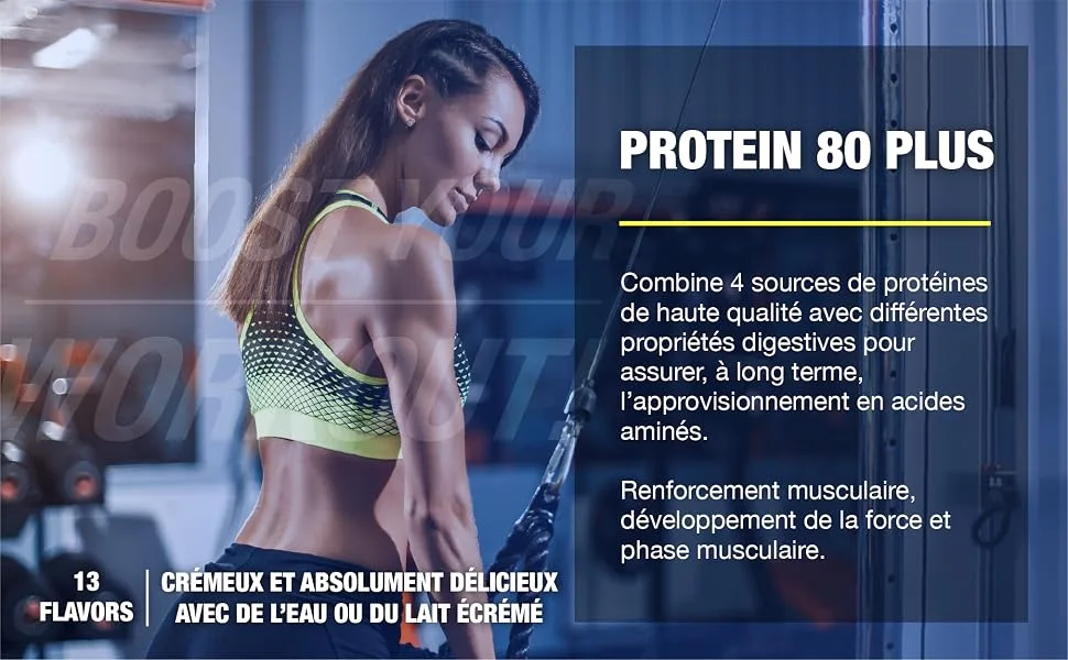 WEIDER Protein 80 Plus Protein Powder Stracciatella Low Carb Multi-Component Casein Whey Blend for Protein Shakes 500g - Weider