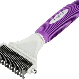 Poodle Pet Dematting Comb for Dogs  Handheld Undercoat Dematter Rake Grooming Tool for Long or Short Hair - dematter