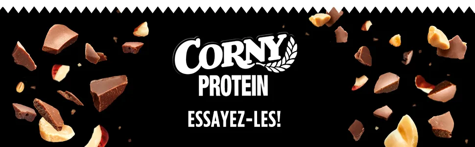 Corny Protein Soft- Milk Chocolate Protein Bars Hazelnuts and Nougat Taste 30% Protein 0% Added Sugars Pack of 12x45g Ta - corny bar protein barre protéique proteines