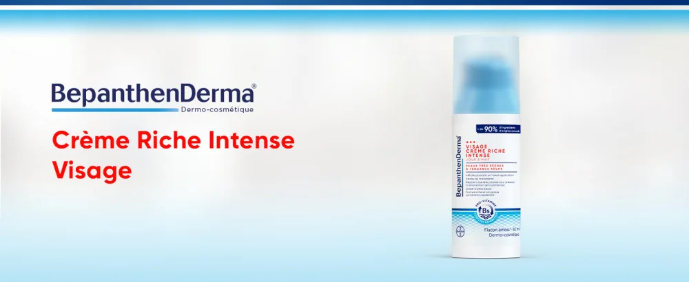 Moisturizing Face Cream - BepanthenDerma Intense Rich Face Cream - Day and Night - For Very Dry and Rough Skin - 2x50 ml - bepanthen creme riche