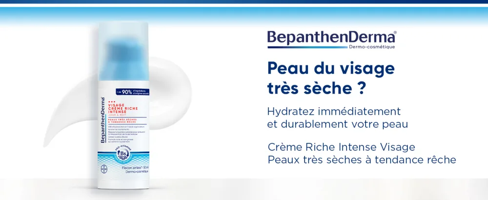Moisturizing Face Cream - BepanthenDerma Intense Rich Face Cream - Day and Night - For Very Dry and Rough Skin - 2x50 ml - creme main crème pour les mains reparatrice intense tres seches de la mini réparatrice crême très