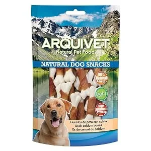 ARQUIVET Duck bones with calcium - 100 g - canines prizes and awards - complementary food - product information 2
