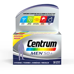 Centrum Men 50+ Multivitamin Food Supplement For Men 50 Years and Above 30 Tablets - centrum men 50+
