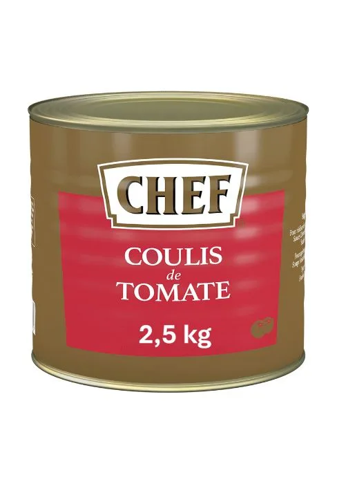 CHEF Dehydrated Clear Jelly | Dehydrated Sauce Culinary Aids | For Topping Decor | 1kg Box for 20L of Sauce - Coulis de tomates 2,5 kg