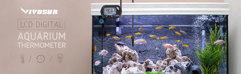 VIVOSUN 4-Pack LCD Digital Aquarium Thermometer Fish Tank Water Terrarium Temperature with Suction Cup for Turtle - product information 8