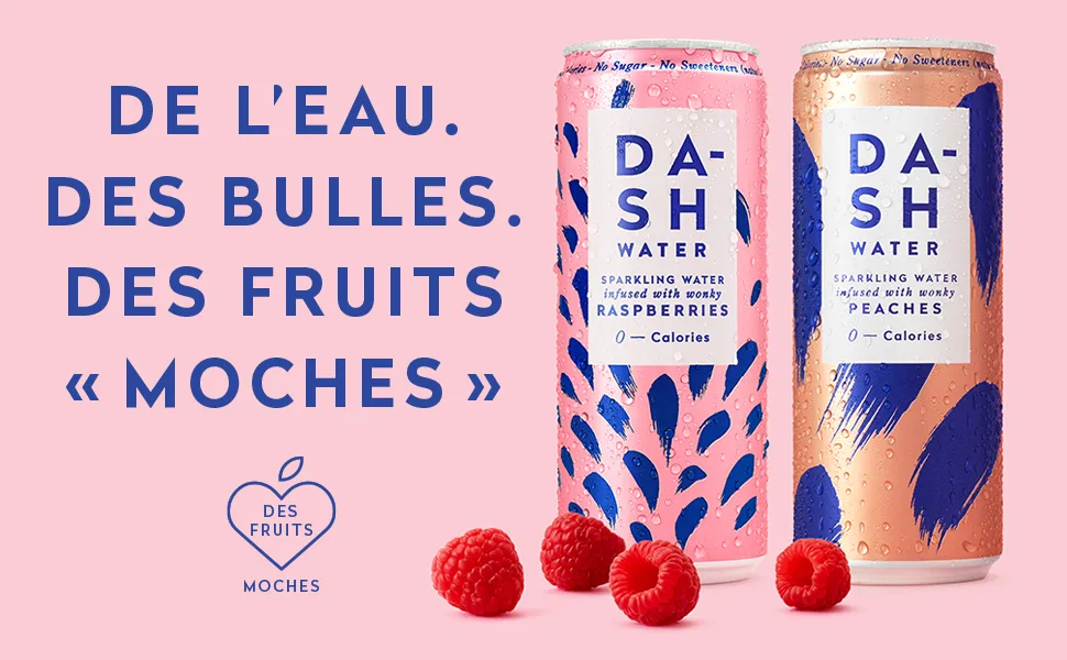 DASH Water Mix Pack - 16x Flavored Sparkling Waters (4X Peach 4X Lime 4X Raspberry 4X Grapefruit) Without Sugar No Sweetener - moches