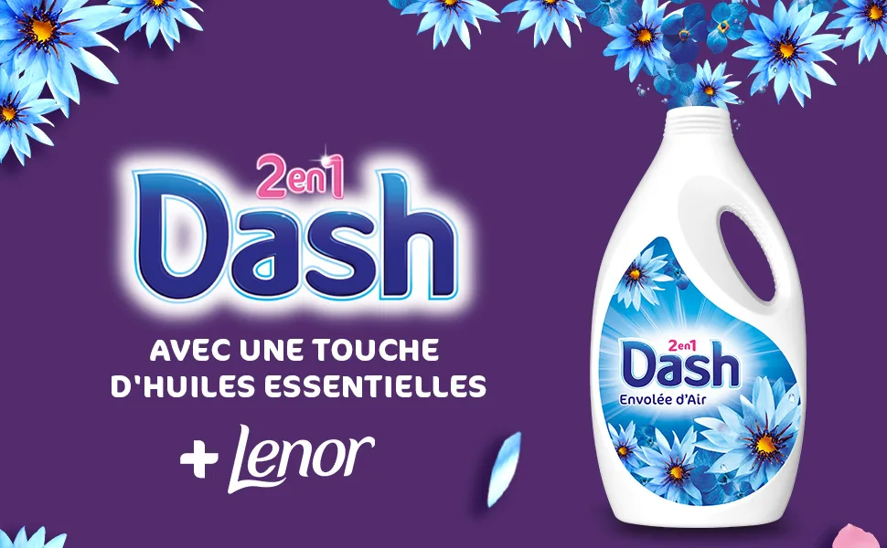 Dash 2-in-1 Liquid Detergent 128 Washes (4x32) Jasmine and May Rose Ultra Cleaning Technology and Long-Lasting Freshness  - DASH INTENSE HDL