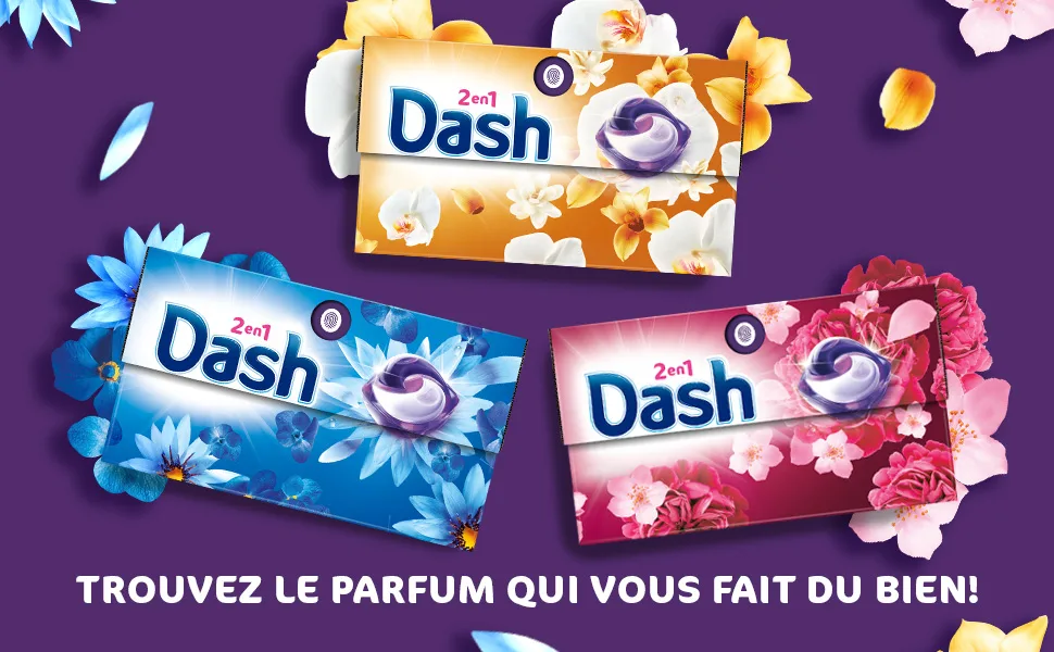 Dash 2-in-1 Pods Laundry Capsules 132 Washes (4 x 33 Tablets) Amber and Orchid Ultra Cleaning and Long-Lasting Freshness  - DASH INTENSE SUD