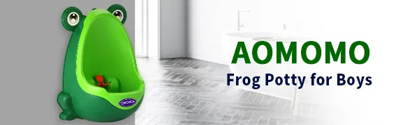 AOMOMO Frog Potty Training Urinal for Boys Toilet with Funny Aiming Target Green Blackish Green - Potty Training