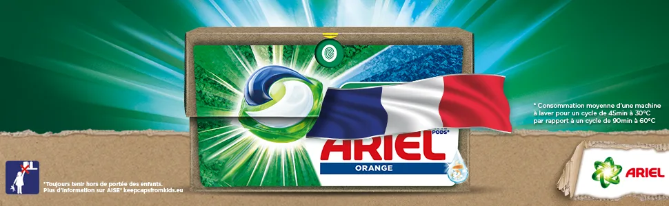 Ariel 3in1 PODS Liquid Laundry Detergent Capsules 104 Washes (4x26 Tablets) With A Touch Of Orange Essential Oil 40% In - ariel