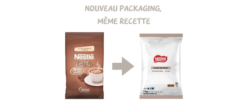 Nestl Nestl Professional Cocoa Mix 1 kg - Packaging avant-après