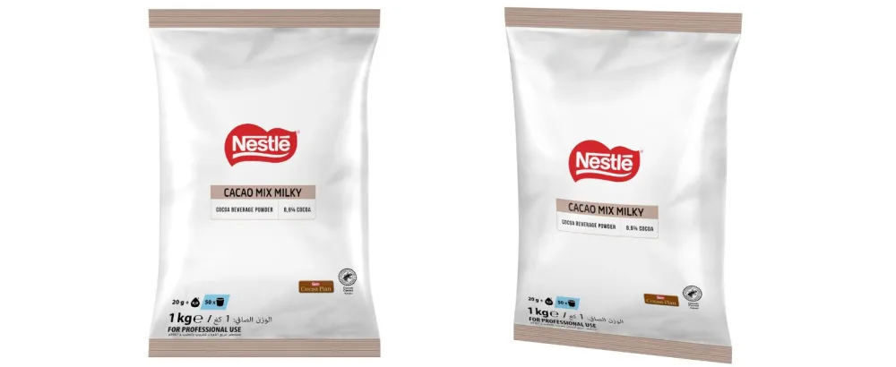 Nestl Nestl Professional Cocoa Mix 1 kg - Packaging de face et de profil