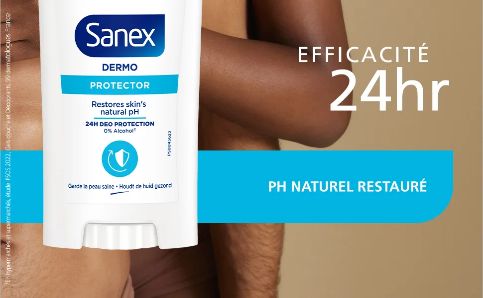 Sanex dermo Protector Deodorant Stick - 24H Freshness Anti-Odor Dermatologically Tested Restores the Skin's Natural PH - Stick 65 ml - Sanex