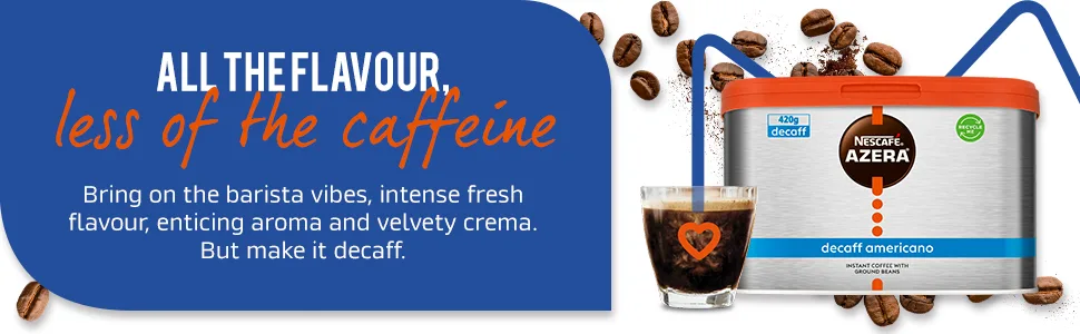 Nescafe Azera Americano Decaffeinated Instant Coffee 420g - Azera Decaff 420 g, toutes les saveurs, moins de caféine