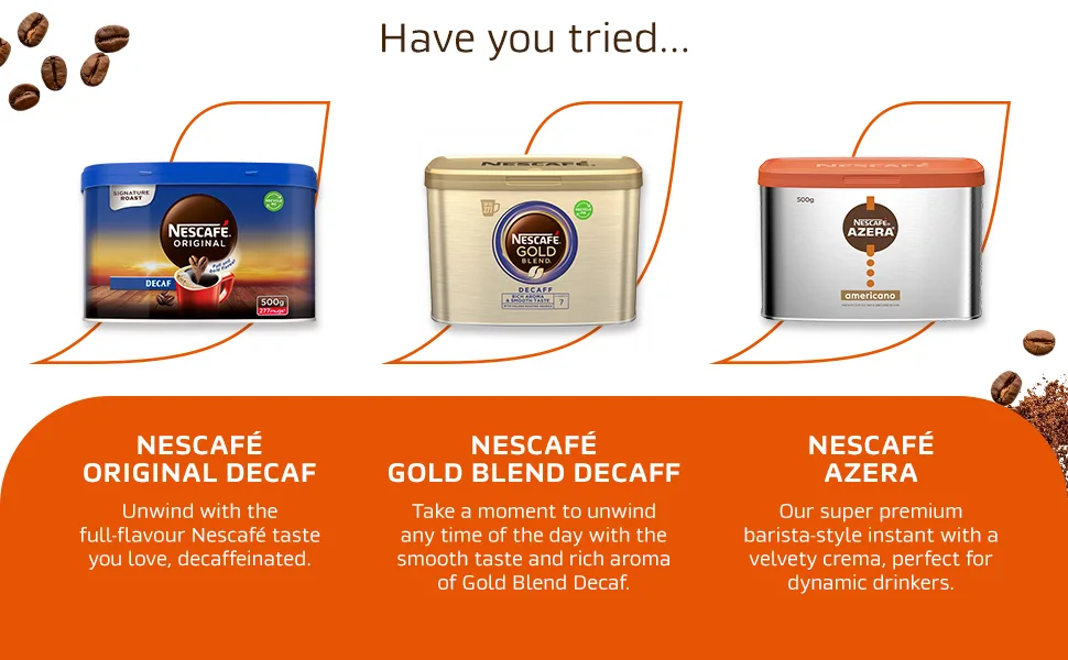 Nescafe Azera Americano Decaffeinated Instant Coffee 420g - Nescafe Original Decaff, Nescafe Gold Blend Decaff, Nescafe Azera