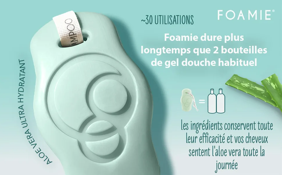 Foamie Organic Solid Shampoo for Healthy and Lackluster Hair with Aloe Vera for Hydration 100% Plastic Free and Vegan - product information 3