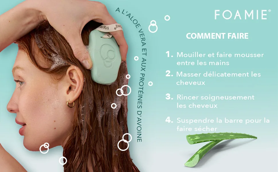 Foamie Organic Solid Shampoo for Healthy and Lackluster Hair with Aloe Vera for Hydration 100% Plastic Free and Vegan - product information 4