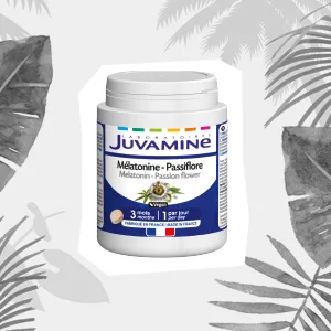 JUVAMINE - Sleep 3 Actions - 1mg Melatonin - Passion flower - 30 Tablets - Mélatonine Passiflore