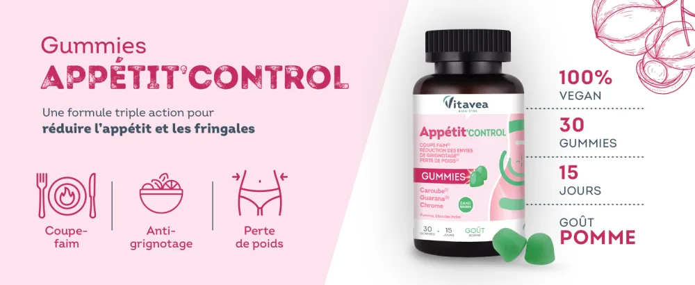 VITAVEA BIEN-ETRE - 30 Appetit'Control Sugar-free Gummies - Slimming Supplement - Supplement food - Cutting hunger Satiety  - gummies minceur