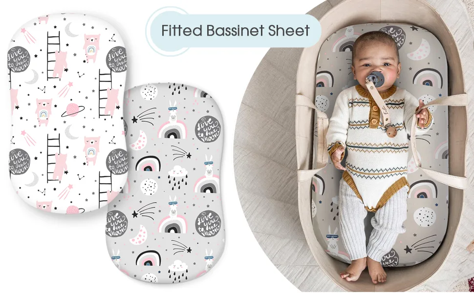 COSMOPLUS Stretch Fitted Pack n Play Playard Sheets 2 Pack for Mini Crib Sheet Set,Pack n Play Mattress Cover, Ultra Stretchy Soft,Whale/Cloud Playard Sheet Whale/Cloud - cosmoplus pack n play playard sheet