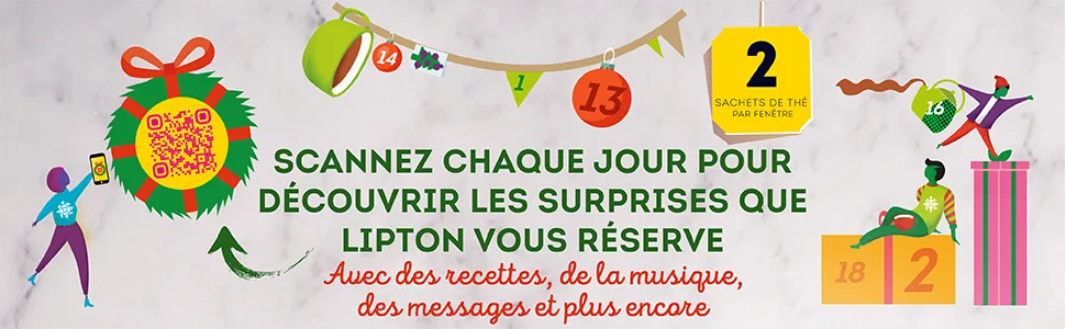 Lipton | Advent Calendar 2023 Teas and Infusions | Assortment of 48 Black/Green Teas and Gourmet Infusions | Gift idea - thé