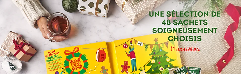 Lipton | Advent Calendar 2023 Teas and Infusions | Assortment of 48 Black/Green Teas and Gourmet Infusions | Gift idea - thé