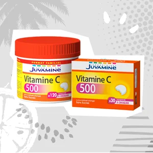 JUVAMINE - Vitamin C 500 - Helps reduce fatigue - Supports immunity - Natural Orange Flavor - Sugar Free - 4 Month Program - - vitamine c 500