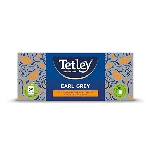 Tetley Full-bodied tea - strong black tea - Box of 25 classic tea bags - EARL GREY