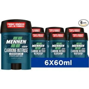 Mennen NATURAL FORCE Natural Deodorant for Men 48H Large Stick Alcohol-Free Anti-Stain - Pack of 6 - product information 1