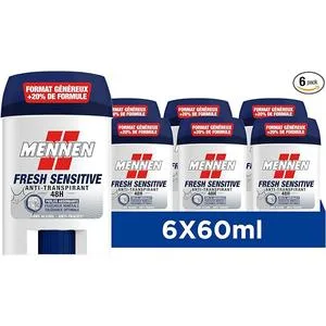Mennen FRESH SENSITIVE Antiperspirant for men 48H large stick without alcohol - Pack of 6 - product information 2