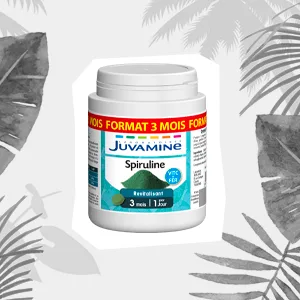 JUVAMINE - Spirulina - Conditioner - Contains Vitamin C and Iron - Helps Maintain Energy and Support Vitality - Maxi Size - 90 Tablets - 3 Month Program - bjbj