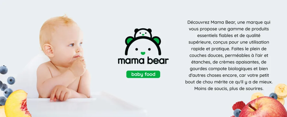 Amazon Brand - Mama Bear Apple Banana & Oat Pur e Vegetarian 90g (Pack of 6) - product information 1