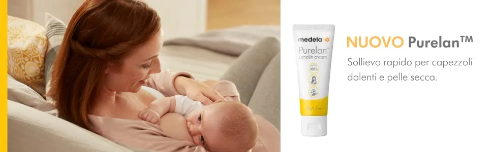 Medela Purelan 7g Lanolin Cream Fast Relief for Sore and Dry Skin 100% Natural Hypoallergenic  - Purelan