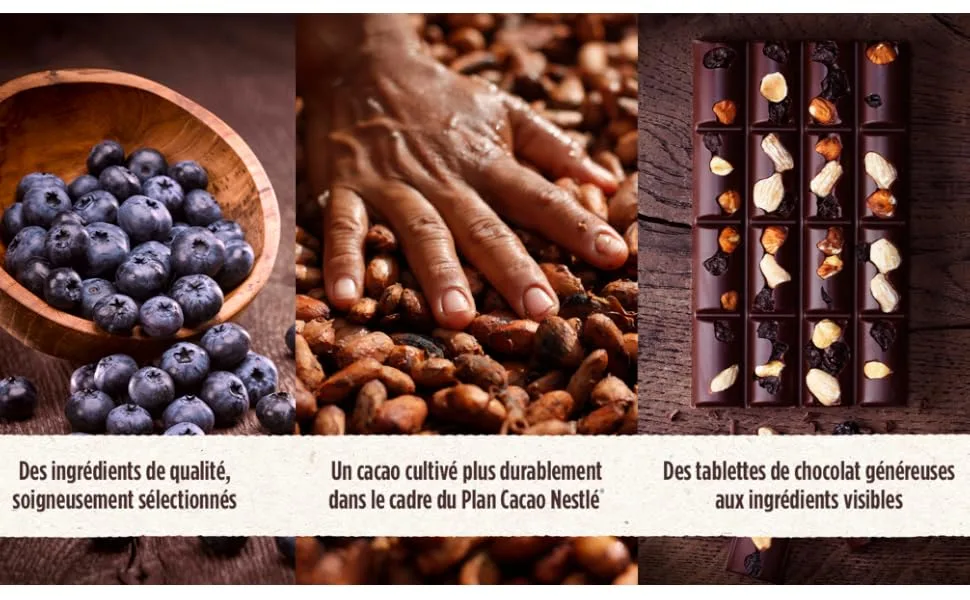 Nestl Les Recettes de L'Atelier - Dark Chocolate and Candied Orange Bar - 100g - Banière PLUS durablement