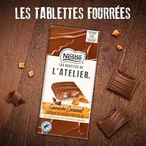 Nestl Les Recettes de L'Atelier - Dark Chocolate and Candied Orange Bar - 100g - Ganache