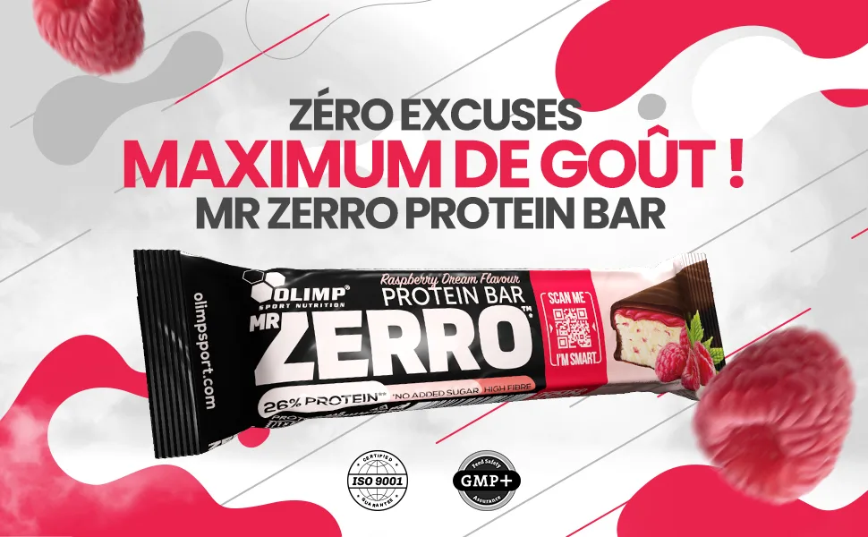 Olimp Sport Nutrition | Mr Zerro Protein Bar (50g) | Protein Bars | Raspberry Protein Bar (25x50g) - product information 1