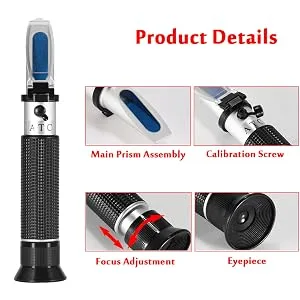 Seawater Salinity Refractometer,V-Resourcing Automatic Temperature Compensation Sea Water Salinity Measurer for Aquarium, Hydrometer, 0-100ppt & 1.000-1.070 Salinity Specific Gravity - Salinity Refractometer